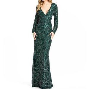 Mac Duggal Long Sleeve Column Gown